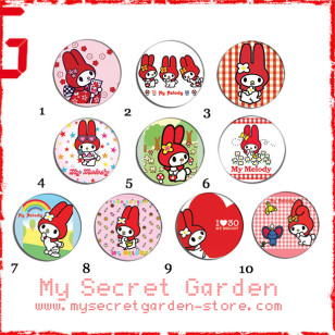 My Melody - Pinback Button Badge Set 1a or 1b ( or Hair Ties / 4.4 cm Badge / Magnet / Keychain Set )